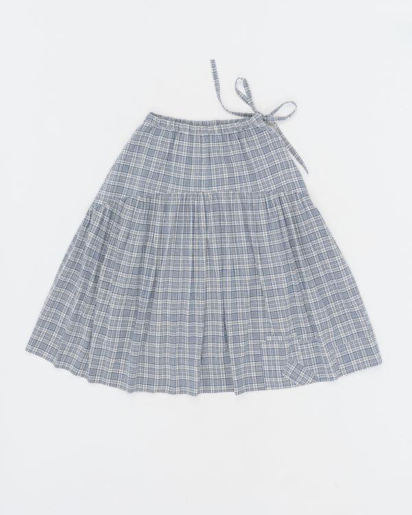Story Mfg. Orbit Skirt - Indigo Check Picnic