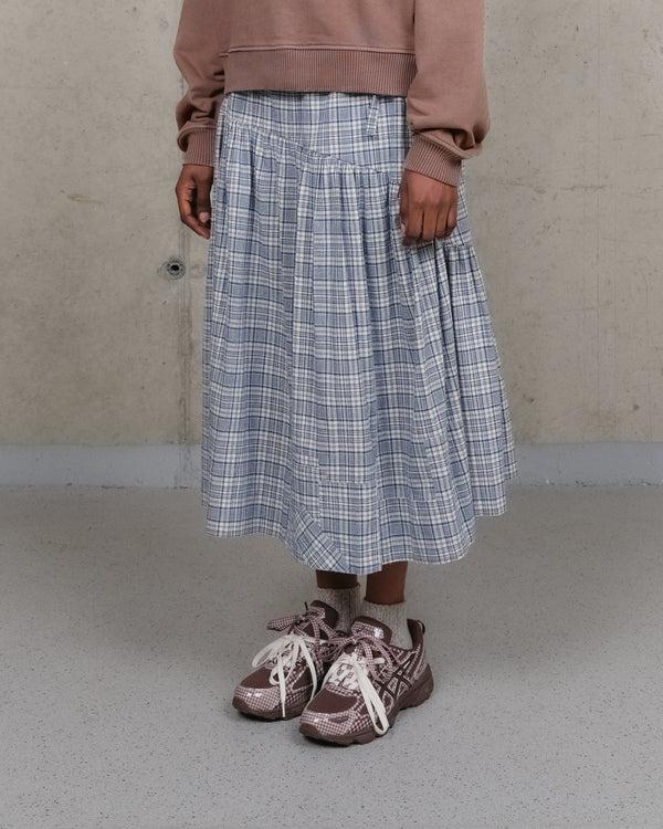 story mfg. Orbit Skirt - Indigo Check Picnic