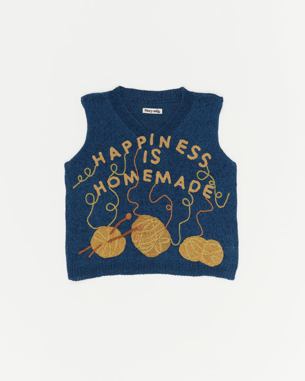 Story Mfg. Party Knit Vest - Indigo Homemade