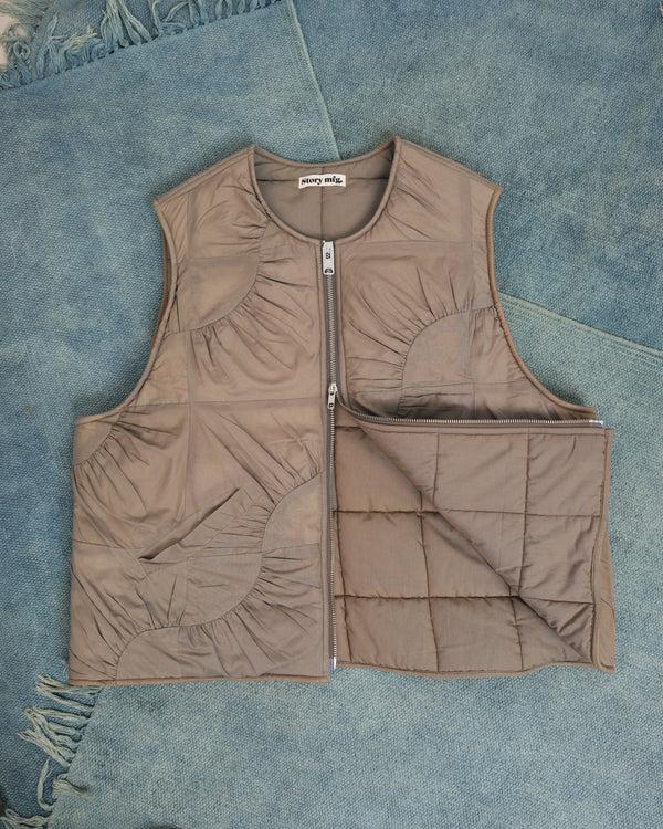 Story Mfg. Pluto Vest - Khaki Wandering Patchwork