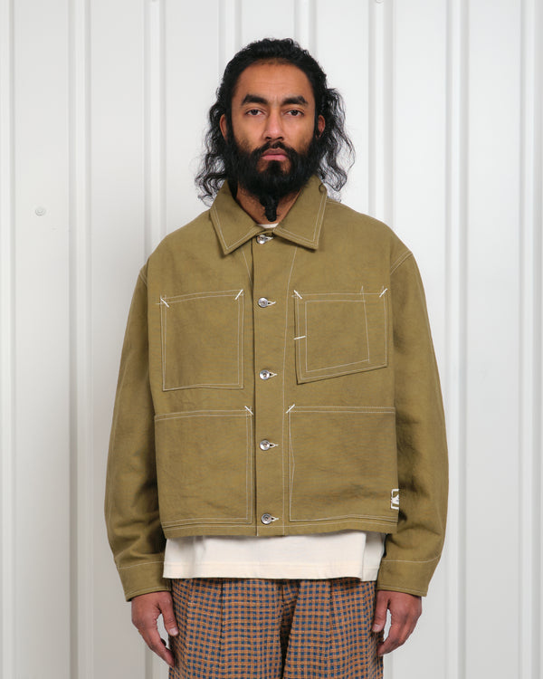 story mfg. Post Jacket - Olive Wonky-Wear
