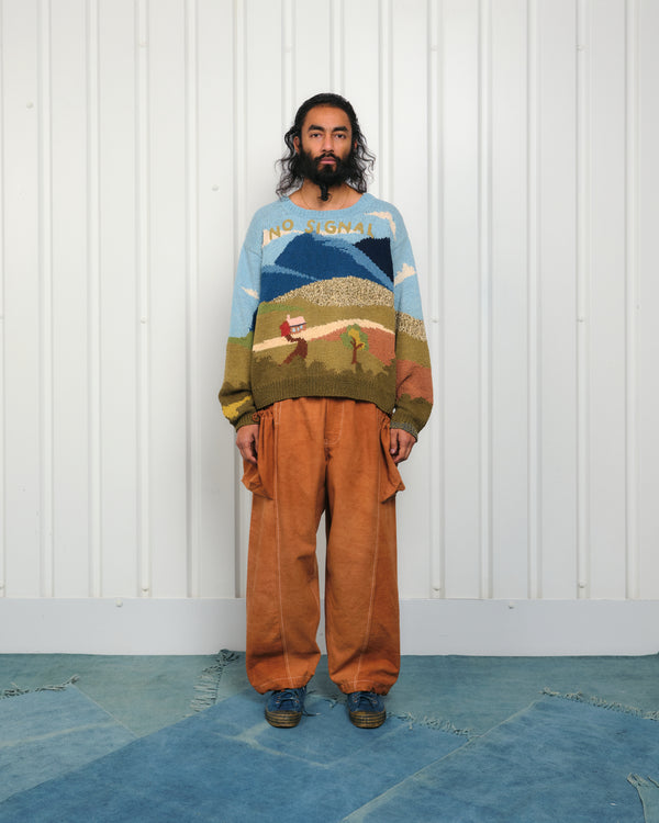 Story Mfg. Salt Pants - Brown Contrast Slub
