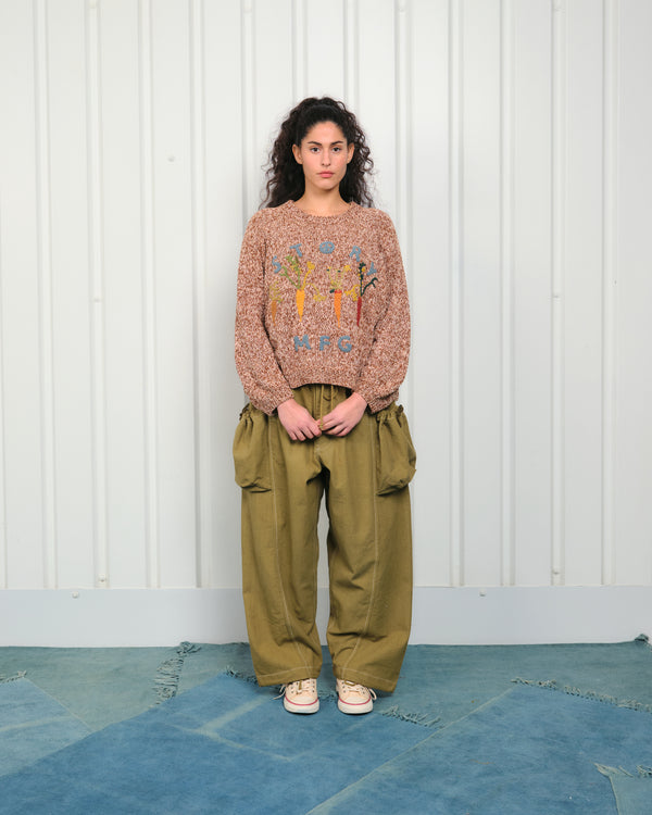 Story Mfg. Salt Pants - Olive Contrast Slub