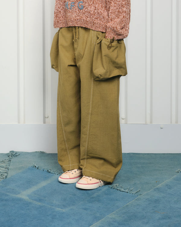 story mfg. Salt Pants - Olive Contrast Slub