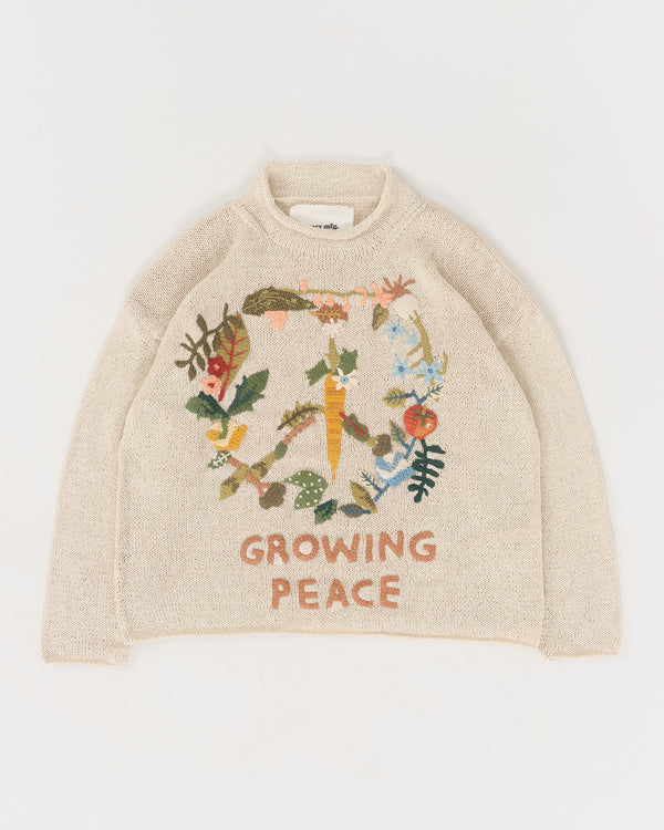 Story Mfg. Twinsun Knit Rollneck - Ecru Growing Peace