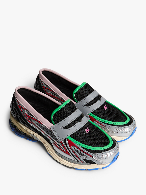 Stoy 1906 Sneakers In Silver Metallic Black And Fire Cracker