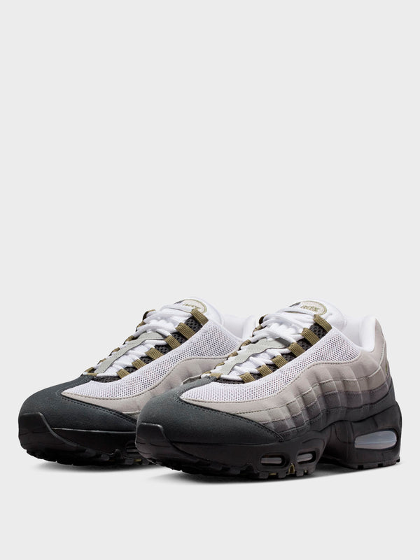 Stoy Air Max 95 OG In Black Medium Olive White And Reflect Silver
