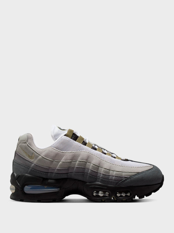Stoy Air Max 95 OG In Black Medium Olive White And Reflect Silver