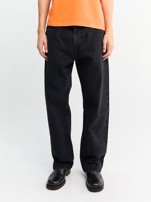 Stoy Blue Tab Marker Loose Jeans In Moj Washed Black