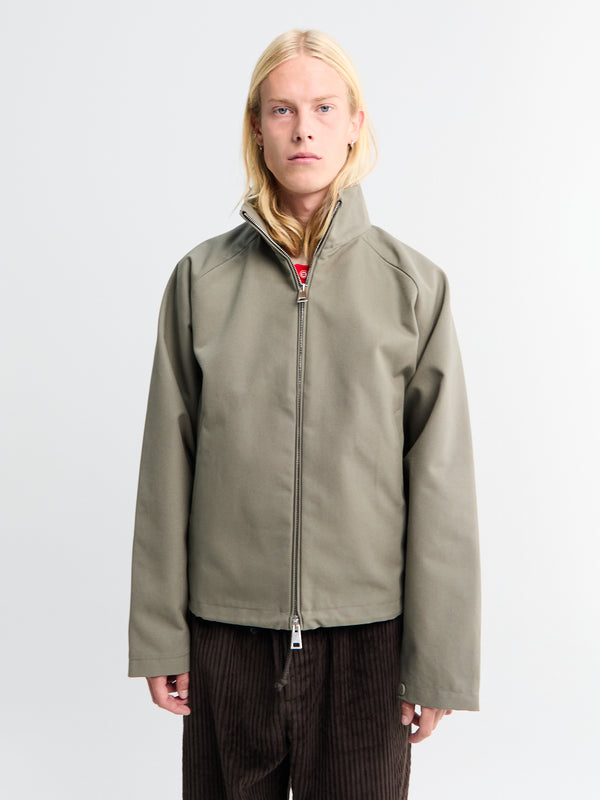 Stoy Brice Full Zip Cotton Oxford Jacket In Weimaraner Grey