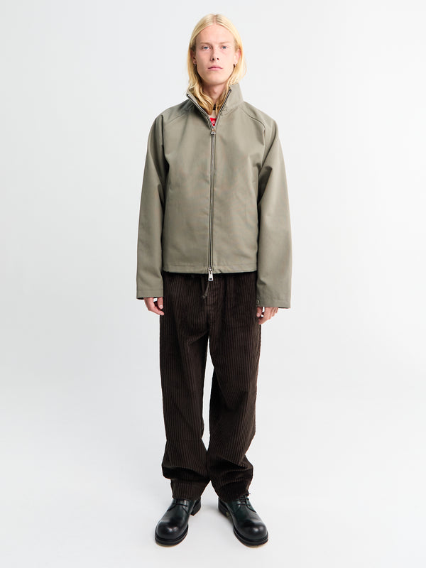 stoy Brice Full Zip Cotton Oxford Jacket in Weimaraner Grey