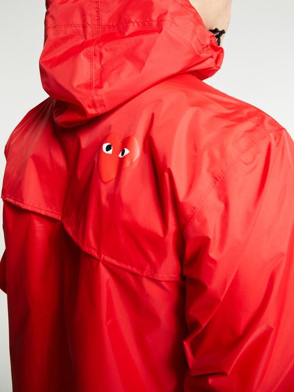 Stoy CDG Play X K Way Full Zip Packable Jacket In Red
