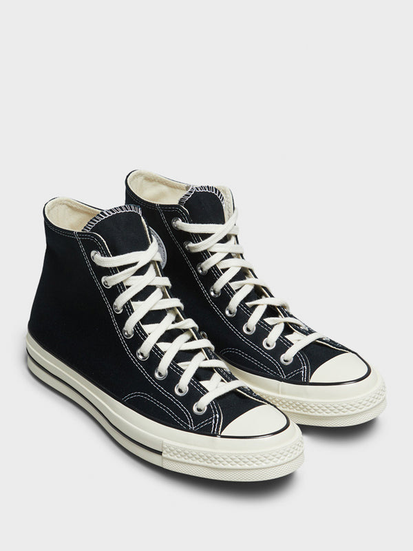 Stoy Chuck 70 High Top Canvas Sneakers In Black Egret And Black