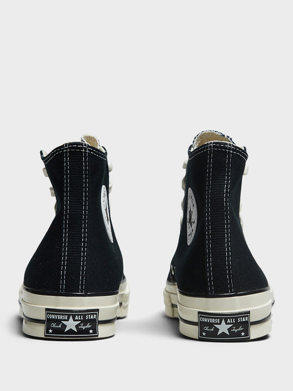 Stoy Chuck 70 High Top Canvas Sneakers In Black Egret And Black