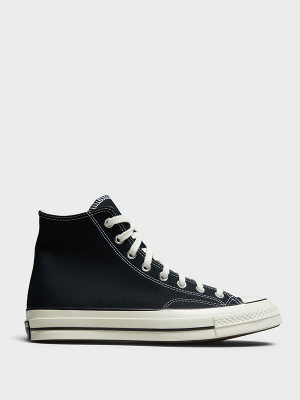stoy Chuck 70 High Top Canvas Sneakers in Black Egret and Black