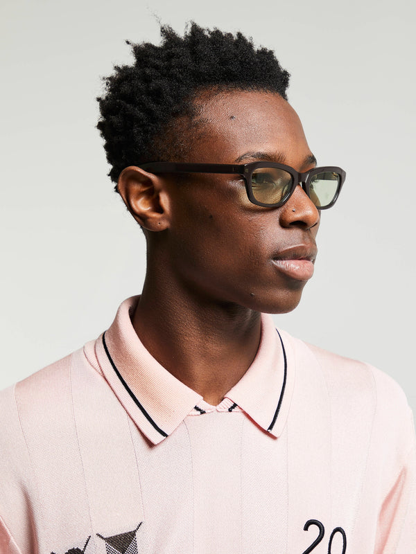 Stoy Clint Sunglasses In Solid Brown And Chill Out Green Lens