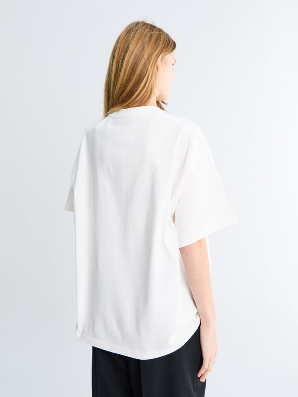 Stoy Crewneck Shortsleeved Embroidered T-shirt In Porcelain