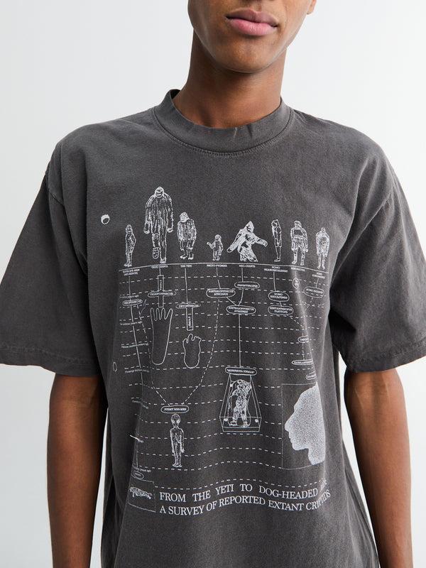 Stoy Dog Headed Men Short-Sleeved T-shirt In Washed Black