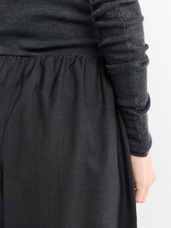 Stoy Drawstring Dinner Trousers In Charcoal Melange