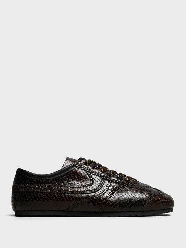 stoy Dustin Snake-Embossed Leather Retro in Dark Brown
