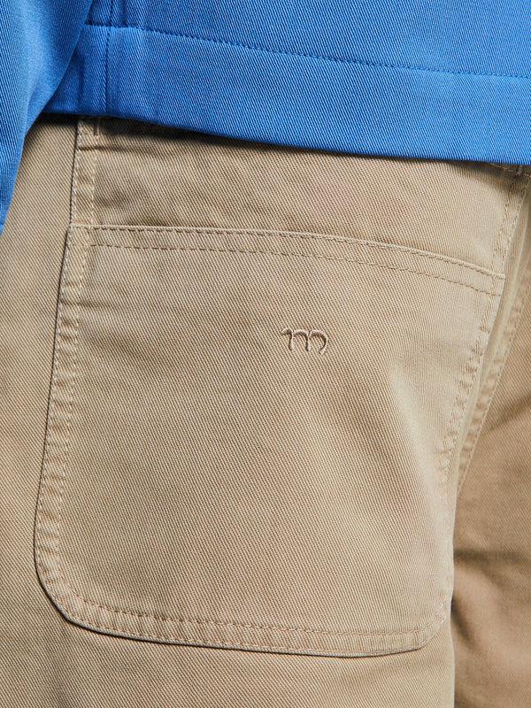 Stoy Egon Wide-Leg Washed Midweight Cotton Trousers In Beige