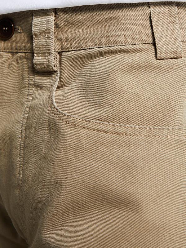 Stoy Egon Wide-Leg Washed Midweight Cotton Trousers In Beige