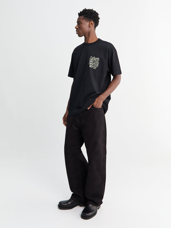 Stoy Everson Pant In Black And Palisander Garment Dyed