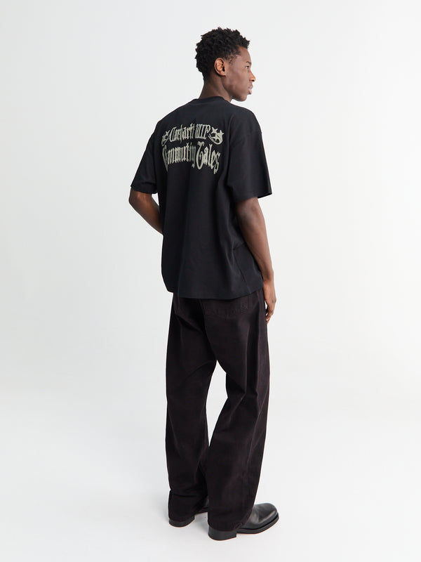 Stoy Everson Pant In Black And Palisander Garment Dyed