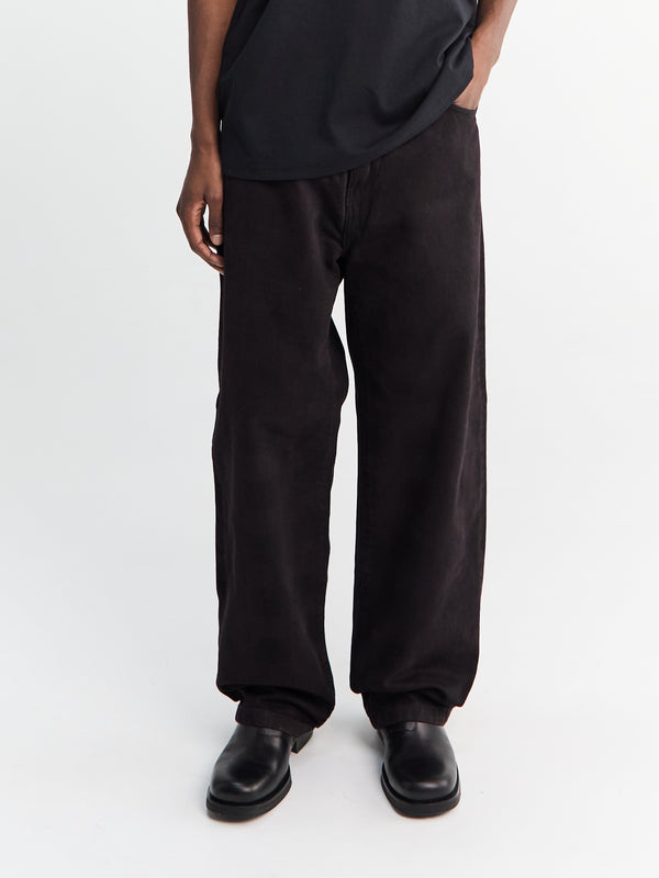 stoy Everson Pant in Black and Palisander Garment Dyed