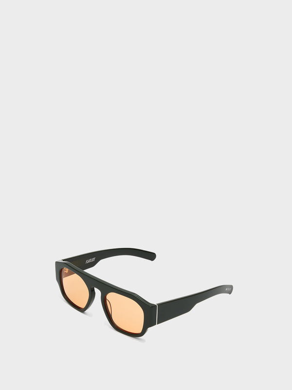 Stoy Flatlist X Sunflower Shade 02 Sunglasses In Forest Green And Solid Orange Lens