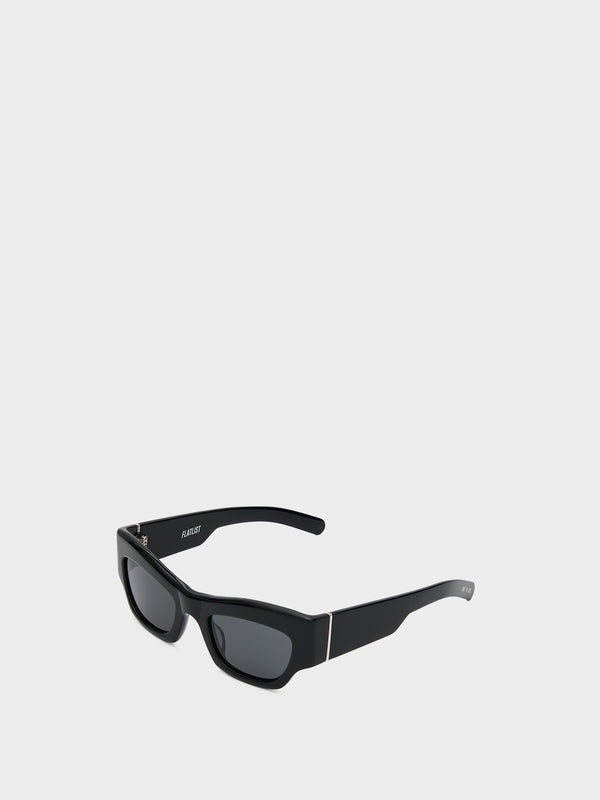 Stoy Flatlist X Sunflower Shade 03 Sunglasses In Solid Black And Solid Black Lens
