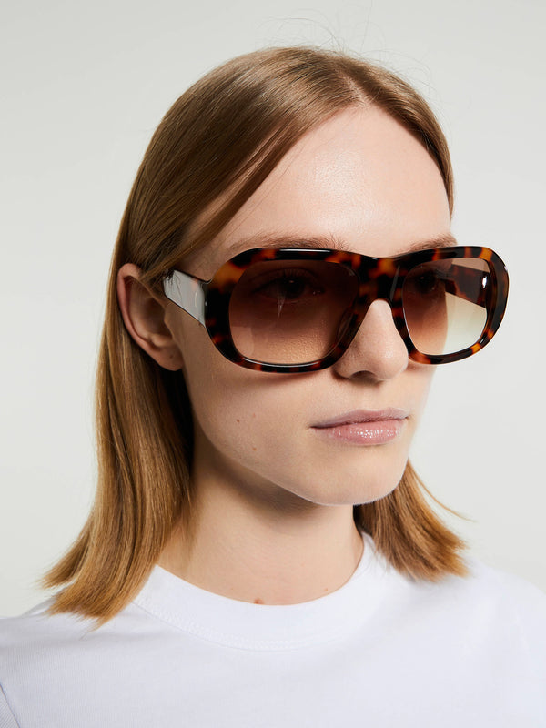 Stoy Ford Sunglasses In Havana And Light Brown Gradient Lens