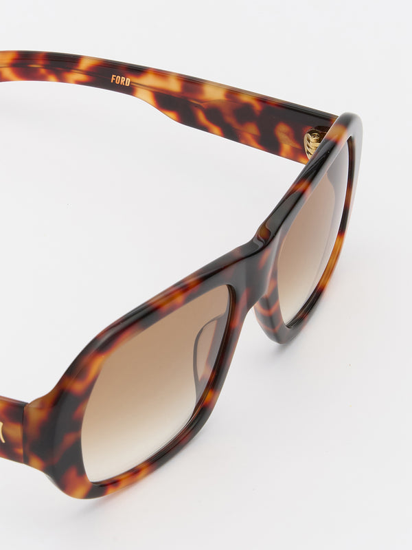 Stoy Ford Sunglasses In Havana And Light Brown Gradient Lens