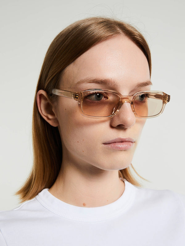 Stoy Hanky Sunglasses In Crystal Beige And Peach Lens