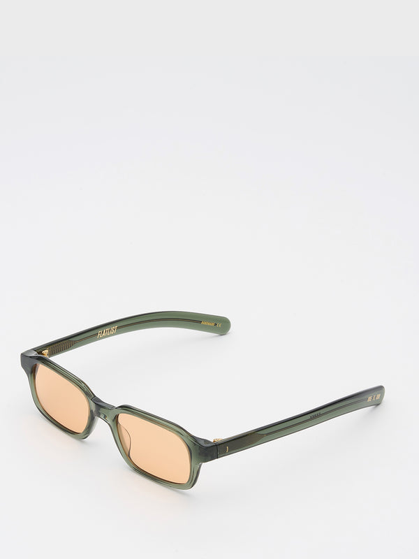 Stoy Hanky Sunglasses In Crystal Duck Green And Faded Orange Lens