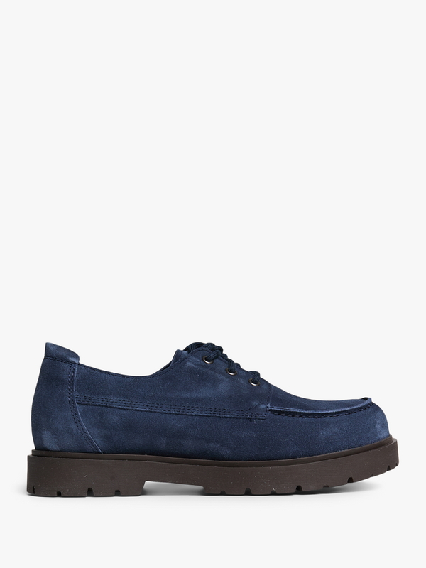 stoy Highwood Moc Lace Low Suede Leather Shoes in New Navy