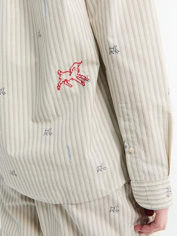 Stoy La Chemise Simon Shirt In Jacquard Lam Stribes Log