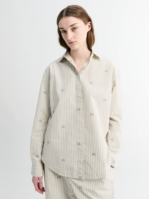 stoy La Chemise Simon Shirt in Jacquard Lam Stribes Log