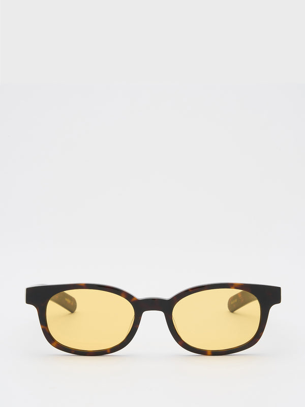 stoy Le Bucheron Sunglasses in Dark Tortoise and Solid Yellow Lens