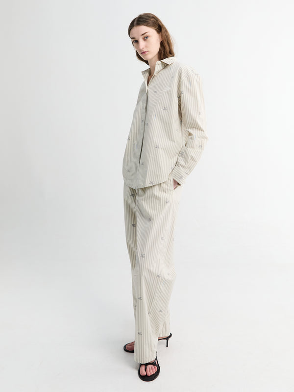 Stoy Le Pantalon De Pyjama In Jacquard Lamb Stribes Log