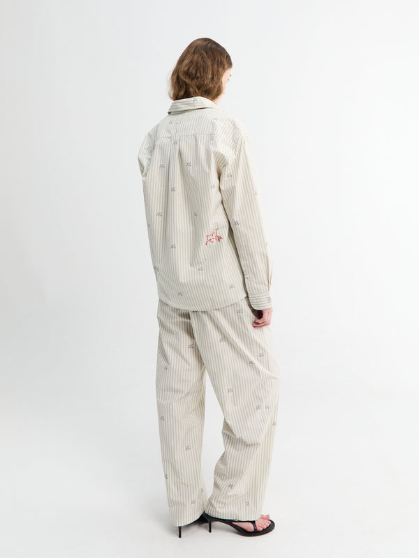 Stoy Le Pantalon De Pyjama In Jacquard Lamb Stribes Log