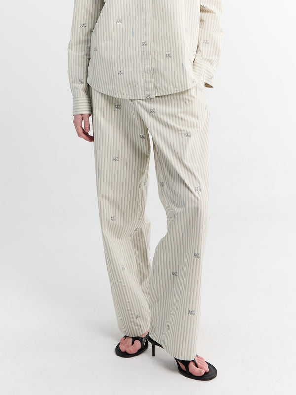 stoy Le Pantalon De Pyjama in Jacquard Lamb Stribes Log