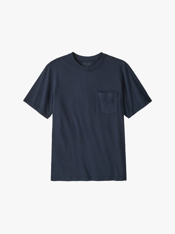 stoy Mens Midweight '95 Oval Logo Pocket T-shirt in New Navy