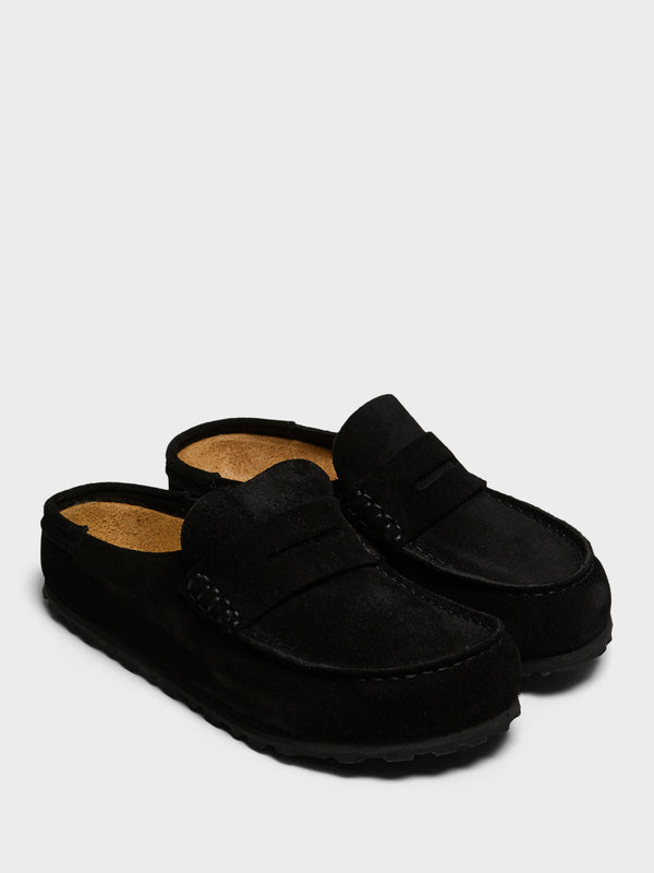 Stoy Naples Narrow Wrapped Suede Leather Sandals In Black