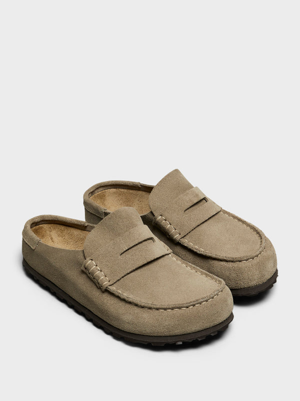 Stoy Naples Narrow Wrapped Suede Leather Sandals In Taupe