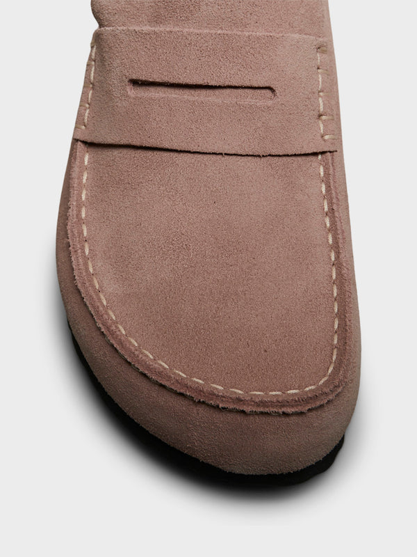 Stoy Naples Wrapped Suede Leather Shoes In Pink Clay