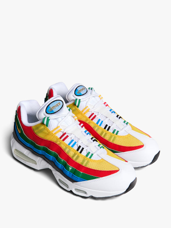 Stoy Nike Air Max 95 Big Bubble PRM In White Metallic Gold Red And Blue