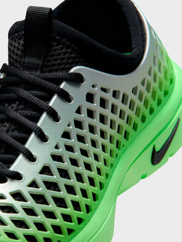 Stoy Nike Rejuven8 Run SP In Metallic Silver Black And Voltage Green