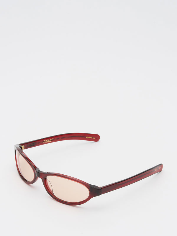 Stoy Olympia Sunglasses In Crystal Burgundy And Solid Peach Lens