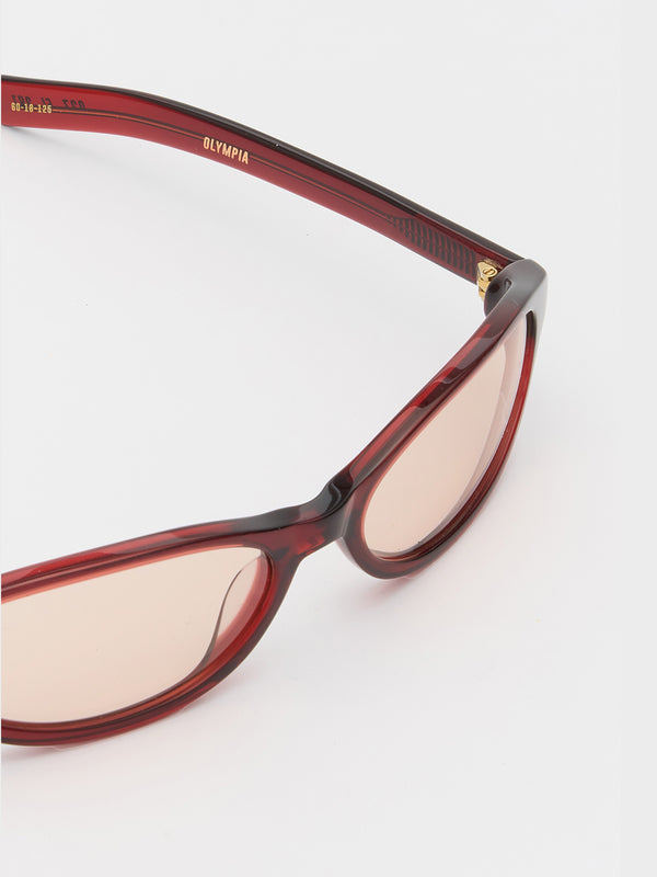 Stoy Olympia Sunglasses In Crystal Burgundy And Solid Peach Lens